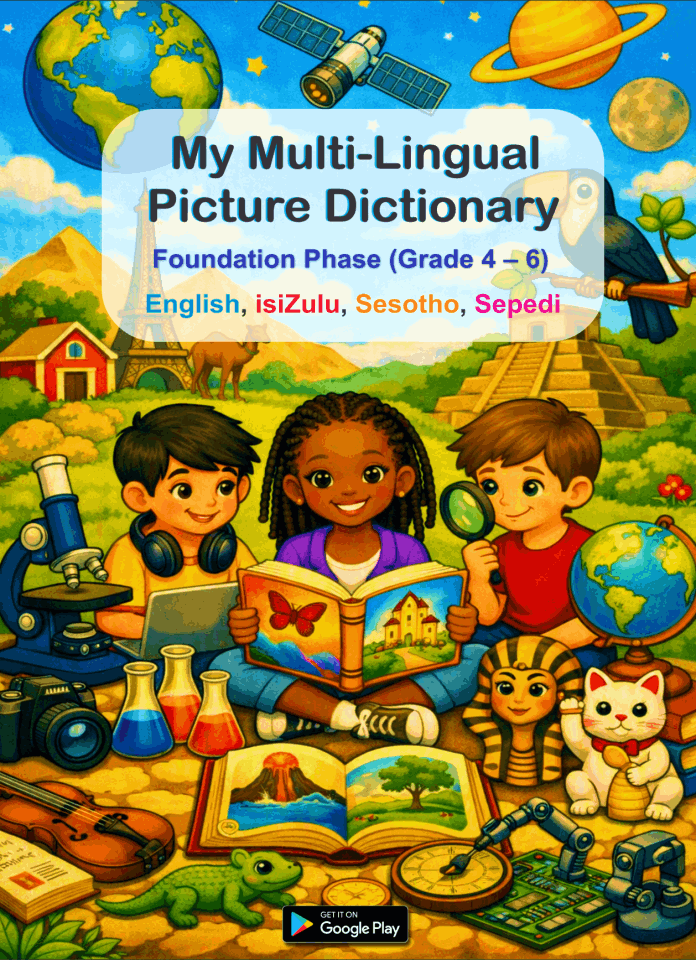 Multilingual Picture Dictionary,  English, isiZulu, Sesotho, Sepedi